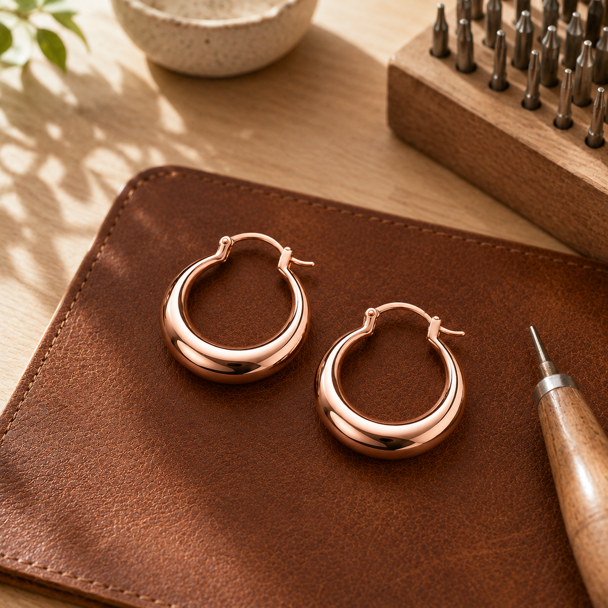 Patricia's Hoop Copper Earrings