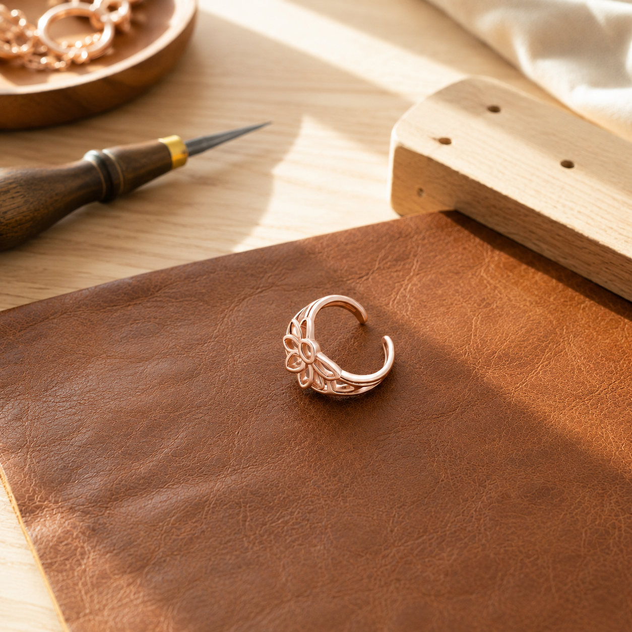 Patricia's Petal Copper Toe Ring