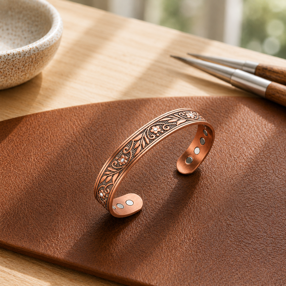 Patricia's Sprig Copper Bracelet