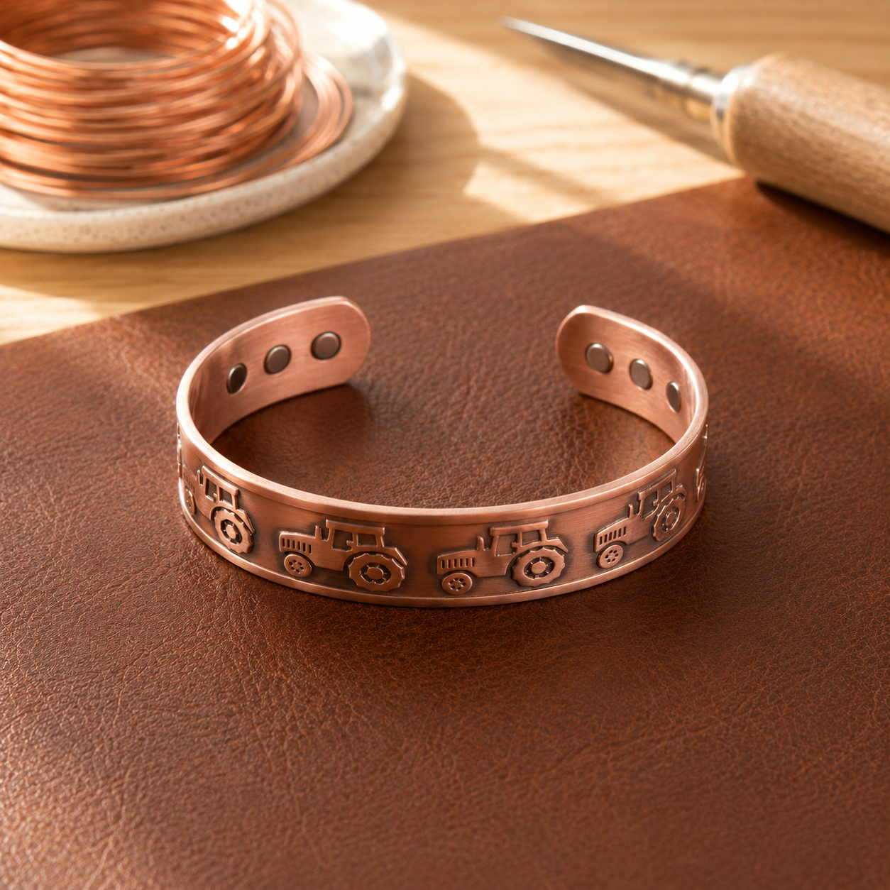 Patricia's Etch Copper Bracelet