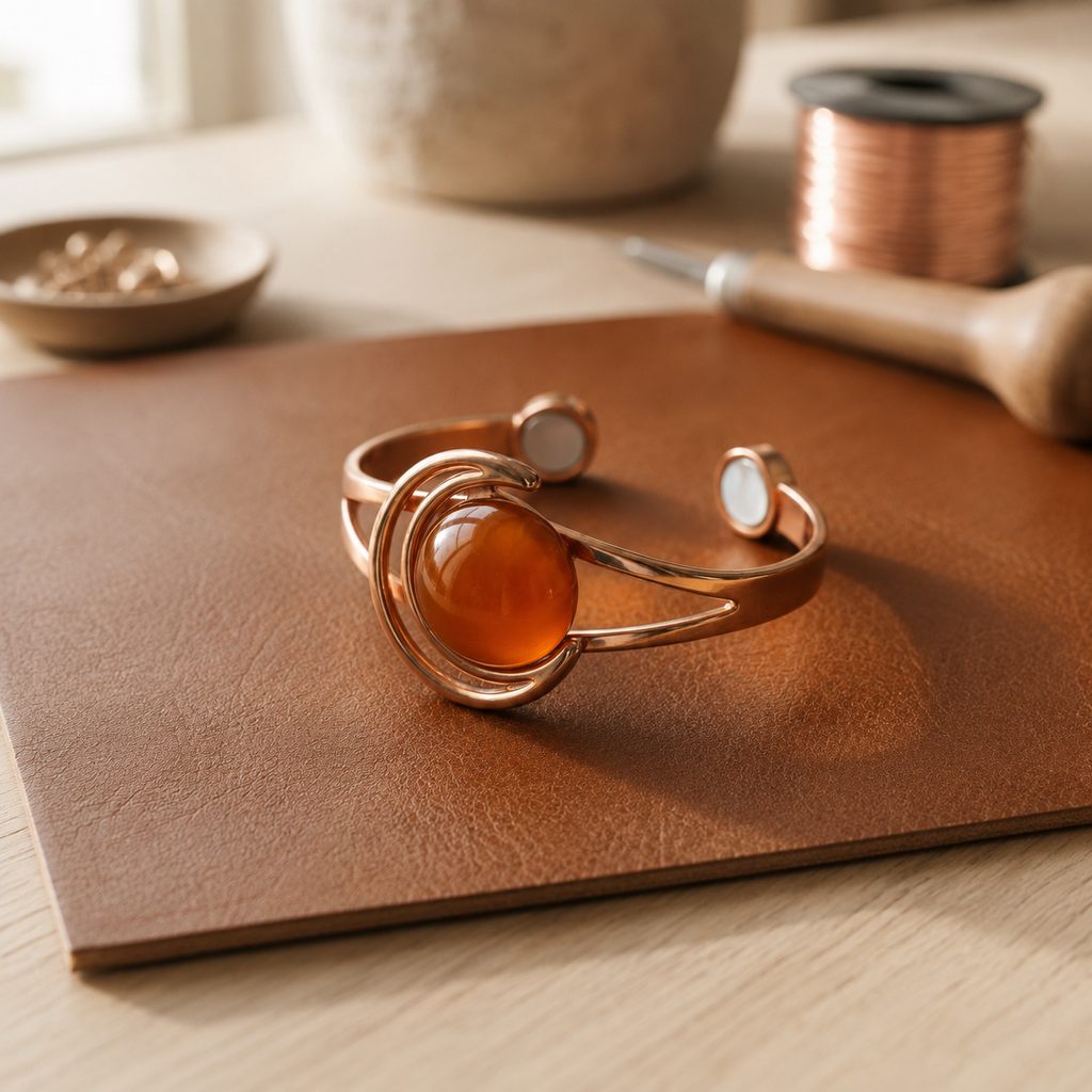 Patricia's Amber Copper Bracelet