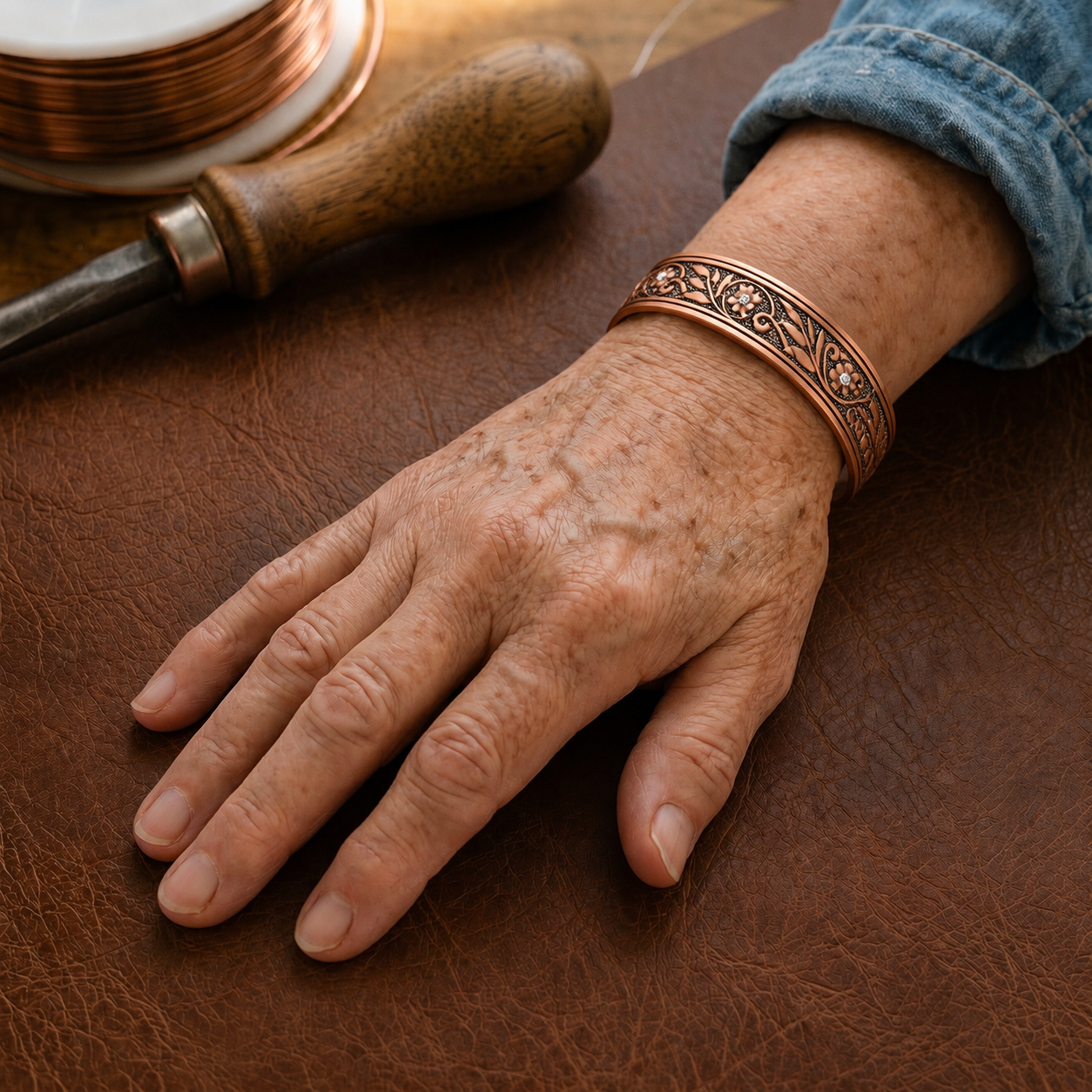 Patricia's Sprig Copper Bracelet