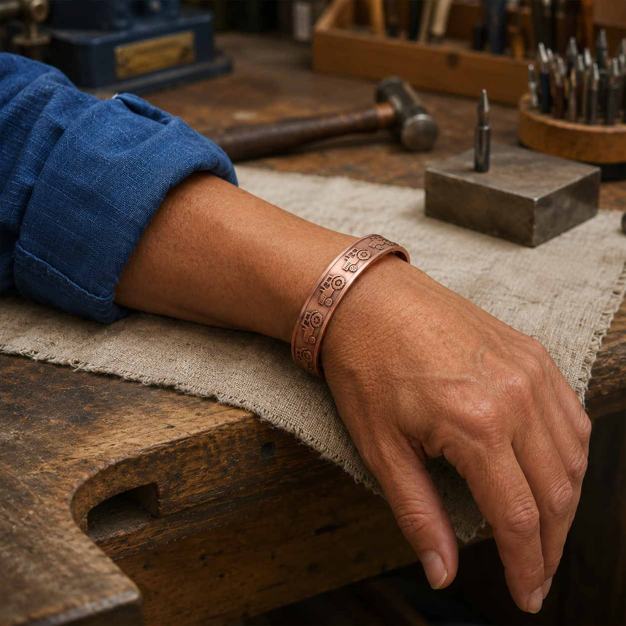Patricia's Etch Copper Bracelet