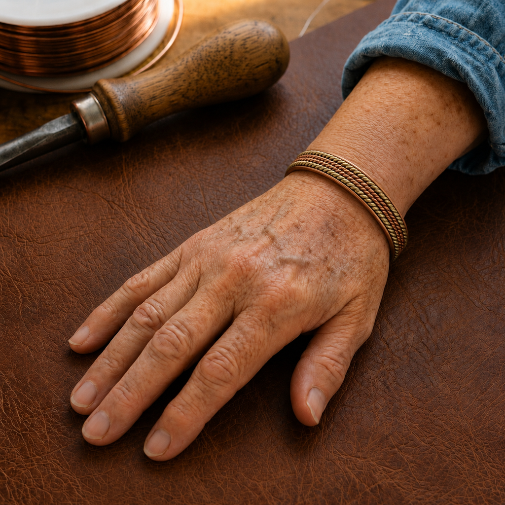 Patricia's Tweed Copper Bracelet
