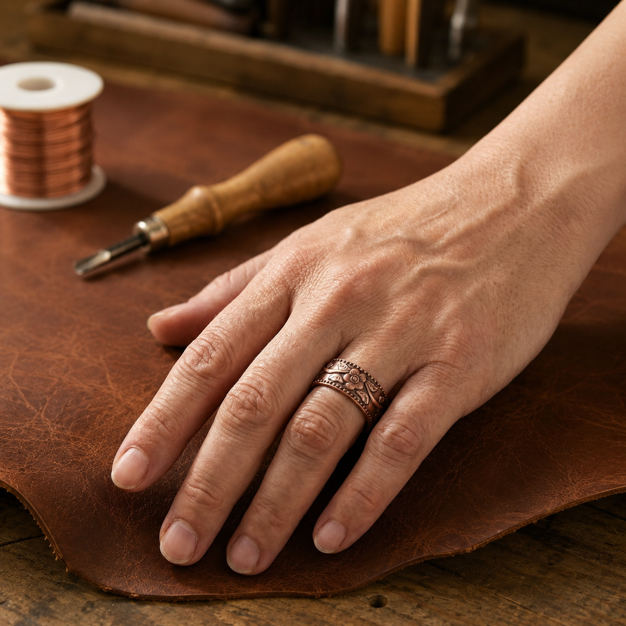 Patricia's Calyx Copper Ring